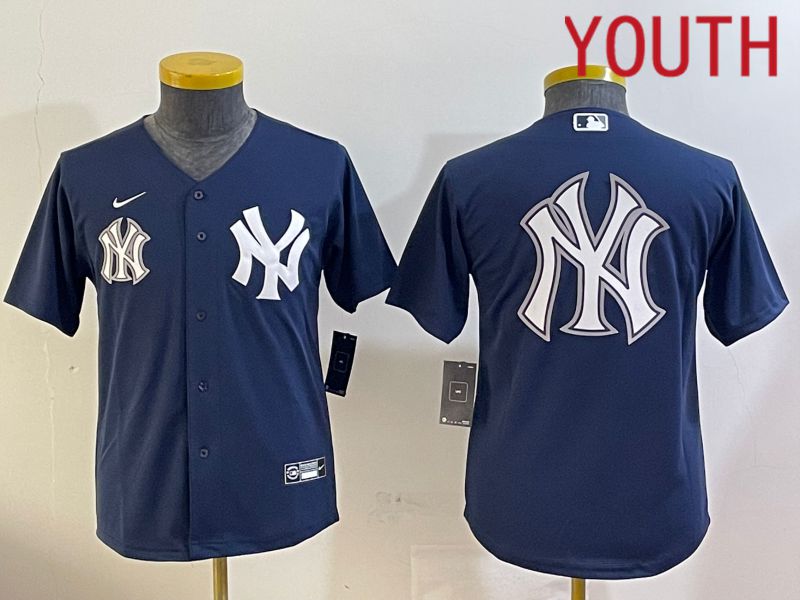 Youth New York Yankees Blank Blue Game 2024 Nike MLB Jersey style 12099